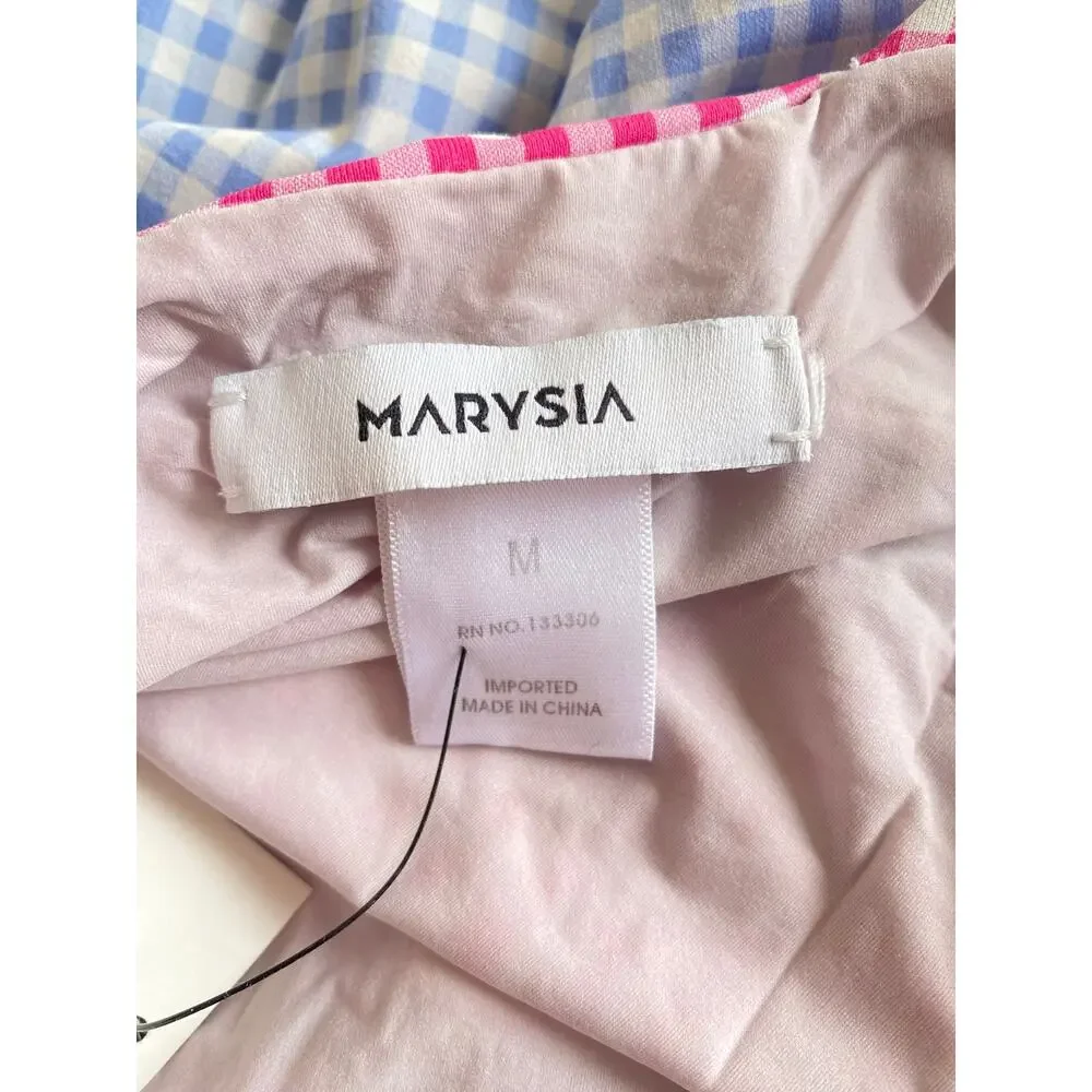 Marysia Sagaponack Multi Gingham Check Red Blue Twist Front One Piece Swimsuit - Picture 6 of 7